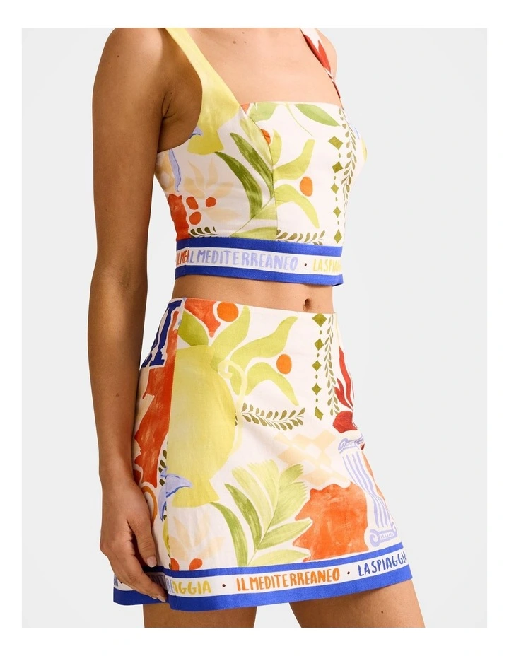 Christa Printed Mini Skirt in Multi image 3