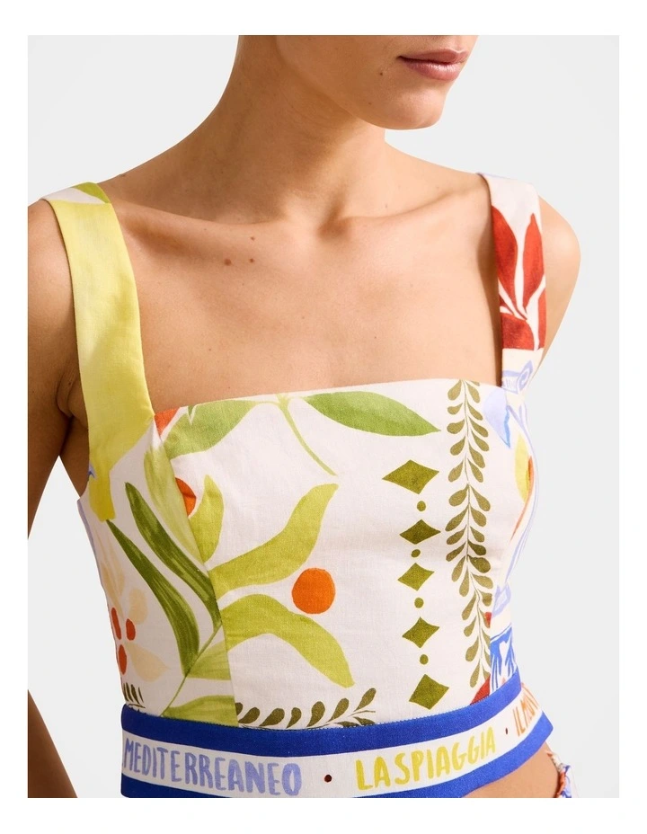 Christa Linen Top in Multi image 4