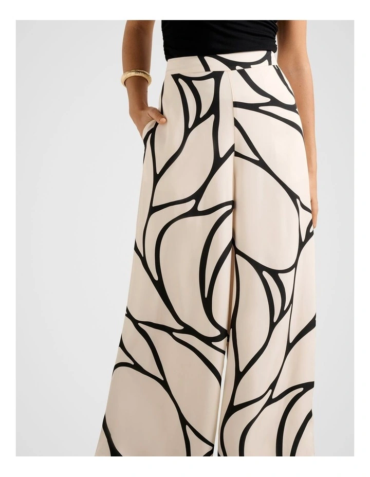 Miya Wide Leg Pants in Cream image 4