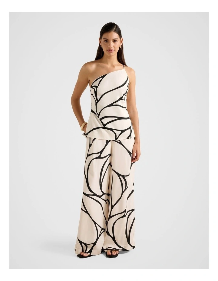 Miya Wide Leg Pants in Cream image 5