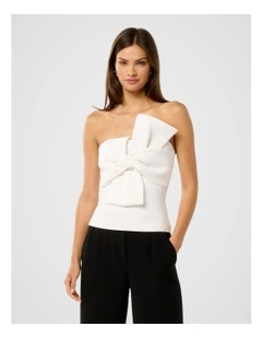 Violetta Twist Crepe Top in White