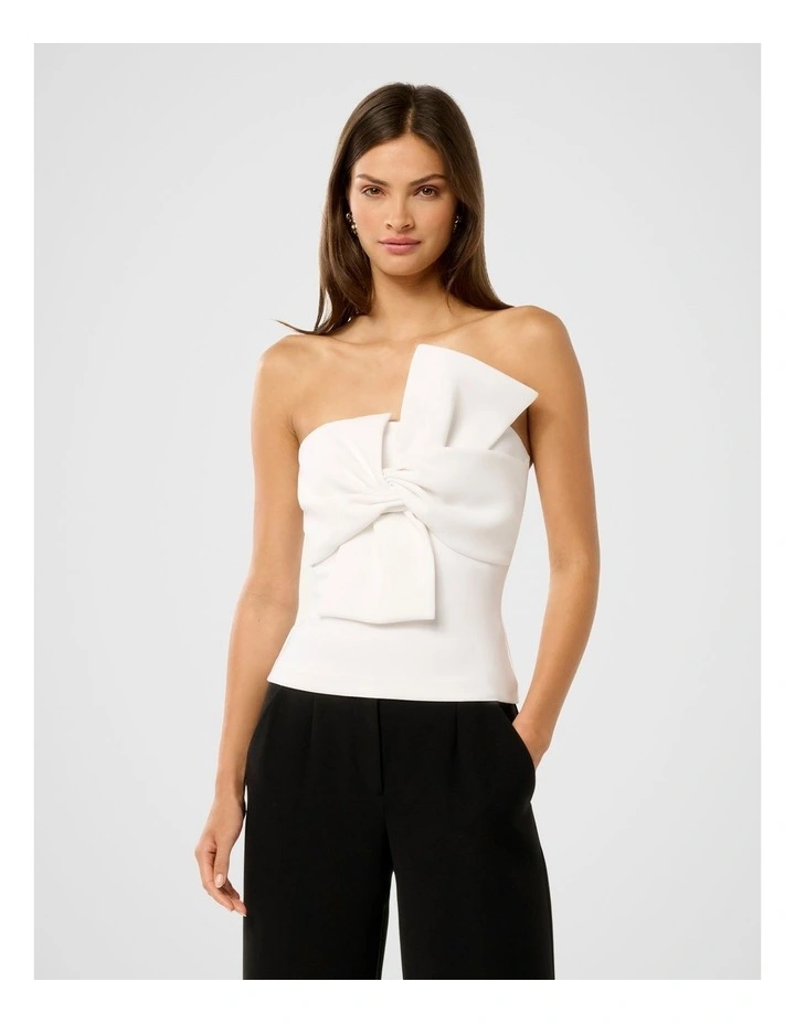 Violetta Twist Crepe Top in White image 1