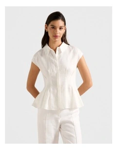 Carina Pleated Shirt in White