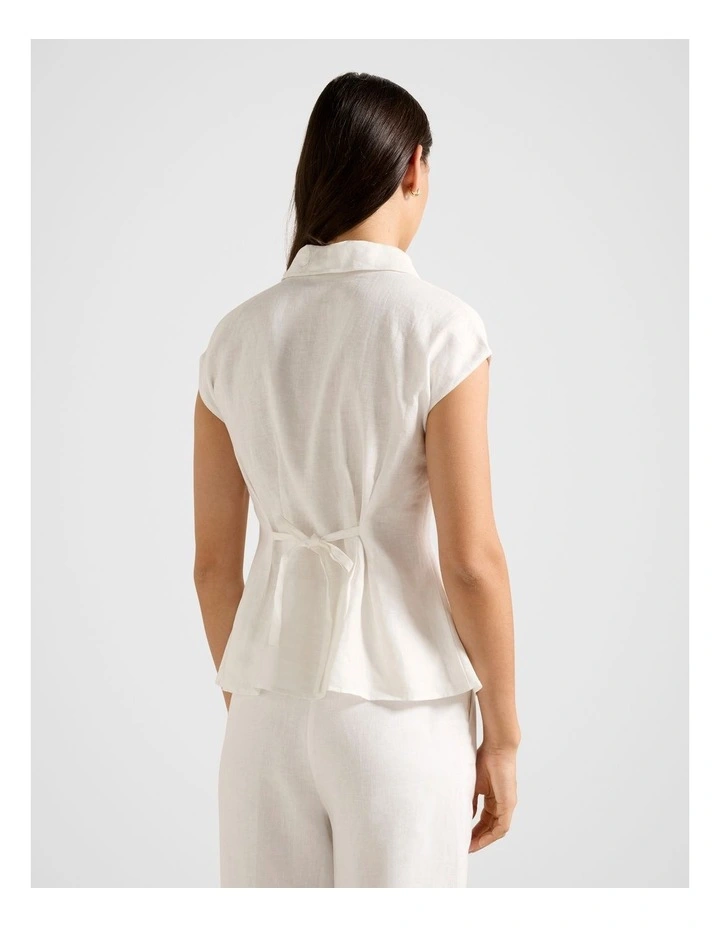 Carina Pleated Shirt in White image 2