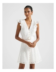 Sinead Lace Mini Dress in White