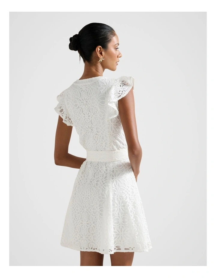 Sinead Lace Mini Dress in White image 2