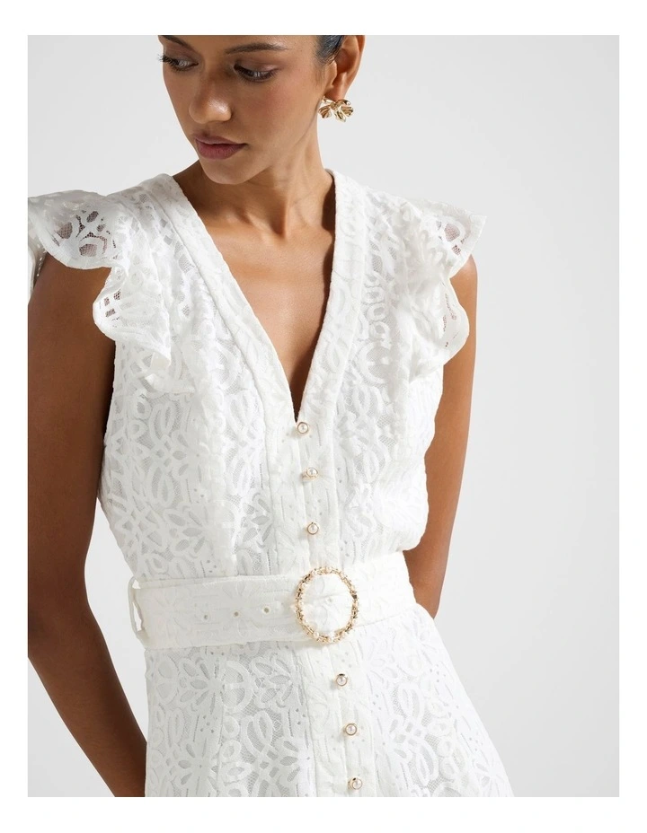 Sinead Lace Mini Dress in White image 4