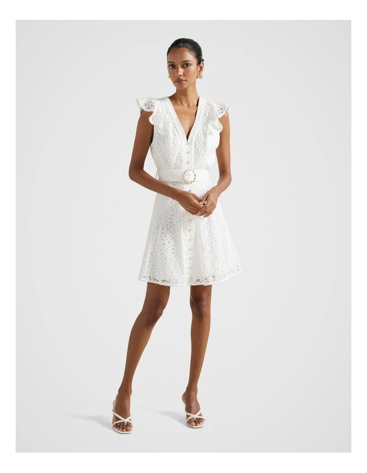 Sinead Lace Mini Dress in White image 5