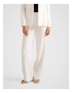 Posey Linen Wide Leg Pants in White