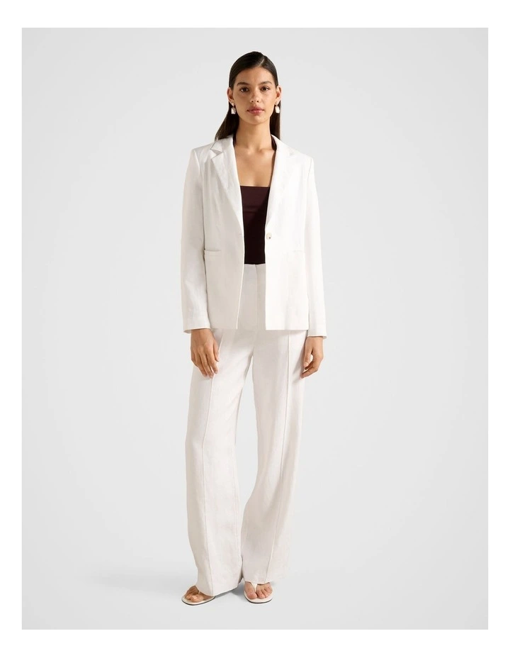 Posey Linen Wide Leg Pants in White image 5