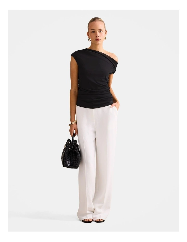 Rylee Tipped Shoulder Mesh Top in Black image 5