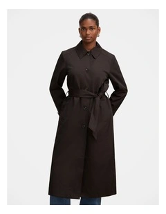 Helen Single Breasted Trench Coat in Black
