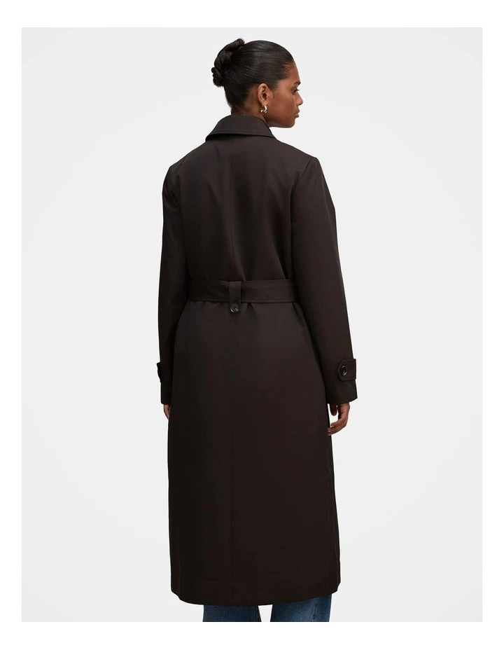 Helen Single Breasted Trench Coat in Black image 2