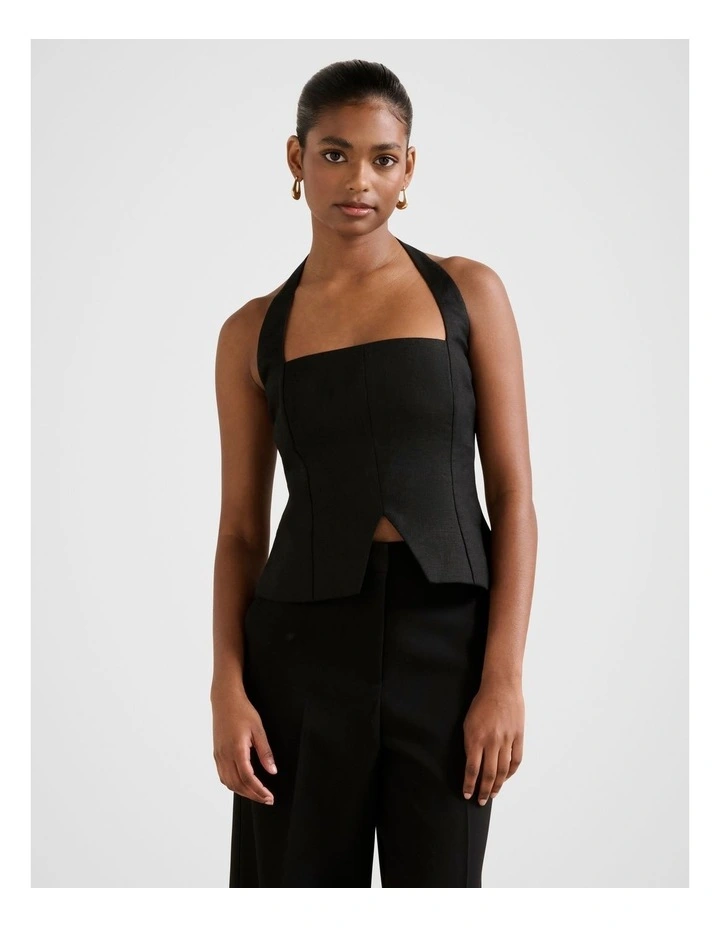 Braylee Halter Neck Top in Black image 1