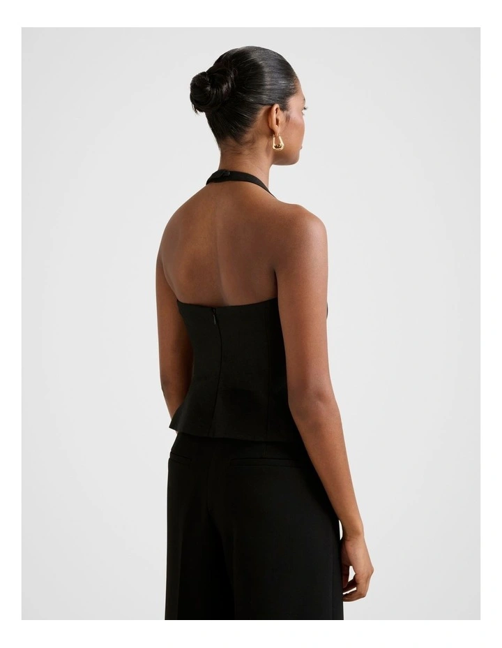 Braylee Halter Neck Top in Black image 2