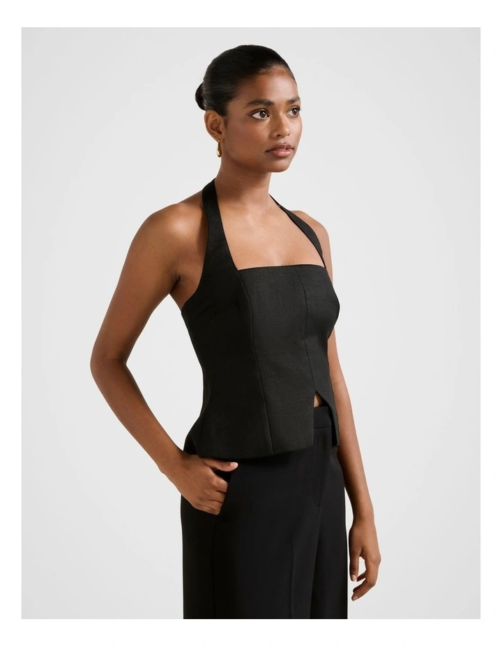 Braylee Halter Neck Top in Black image 3