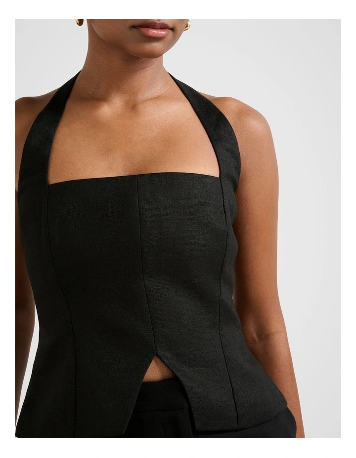 Braylee Halter Neck Top in Black image 4