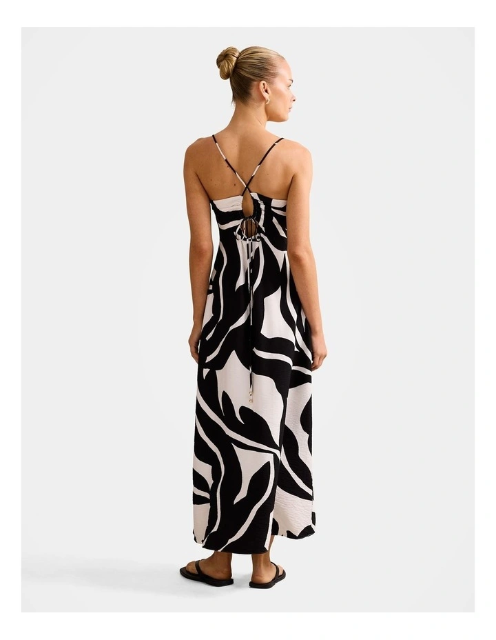 Anella Textured Tie Back Midi Dress in Multi image 2