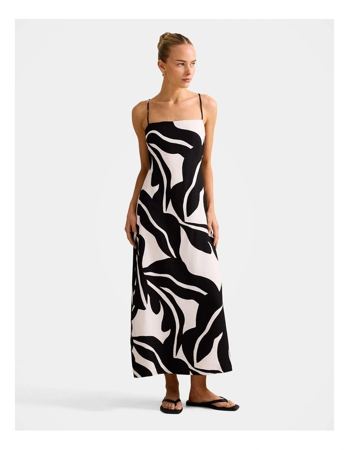 Anella Textured Tie Back Midi Dress in Multi image 3