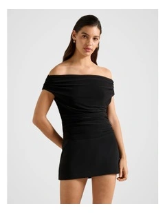 Mimi Off Shoulder Top in Black