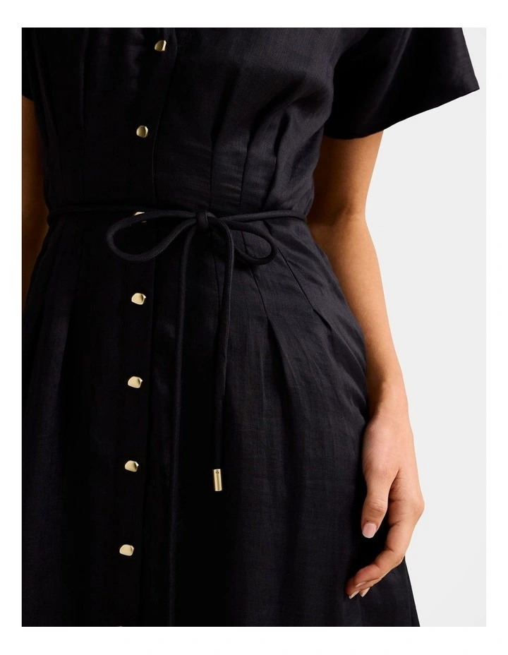 Jemma Shirt Midi Dress in Black image 4