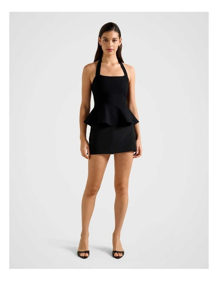 Delilah Halter Neck Peplum Top in Black image 5