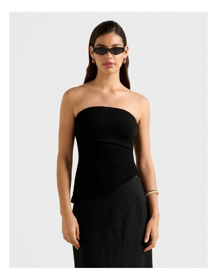 Pattie Asymmetrical Bandeau Top in Black image 1