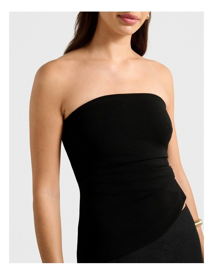 Pattie Asymmetrical Bandeau Top in Black image 4