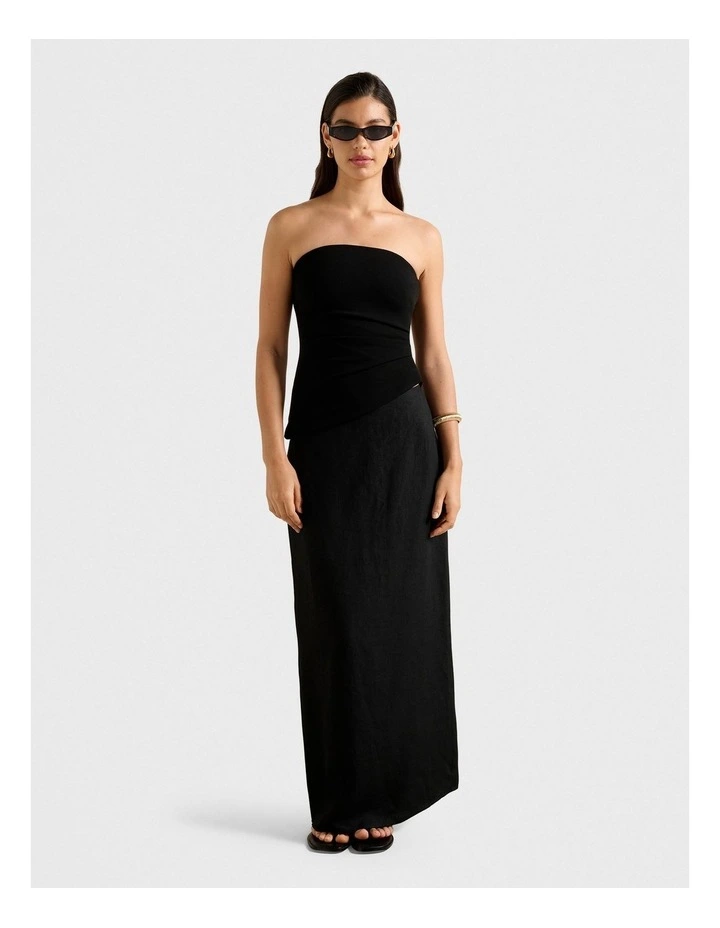 Pattie Asymmetrical Bandeau Top in Black image 5