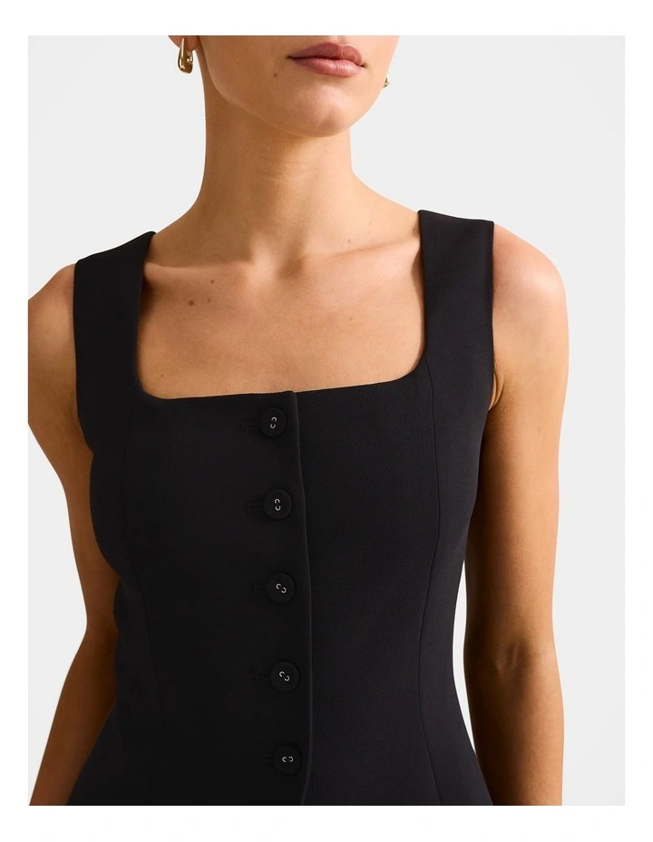 Dahlia Square Neck Waistcoat in Black image 4