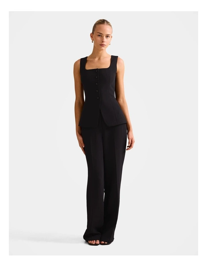 Dahlia Square Neck Waistcoat in Black image 5