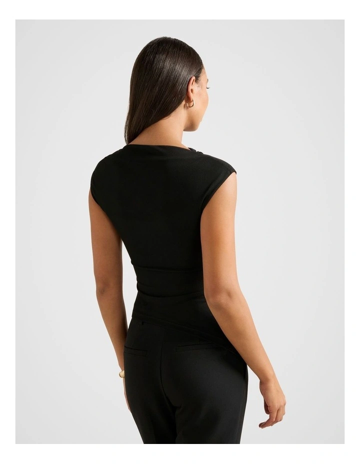 Tilda Mesh Asymmetric Top in Black image 2