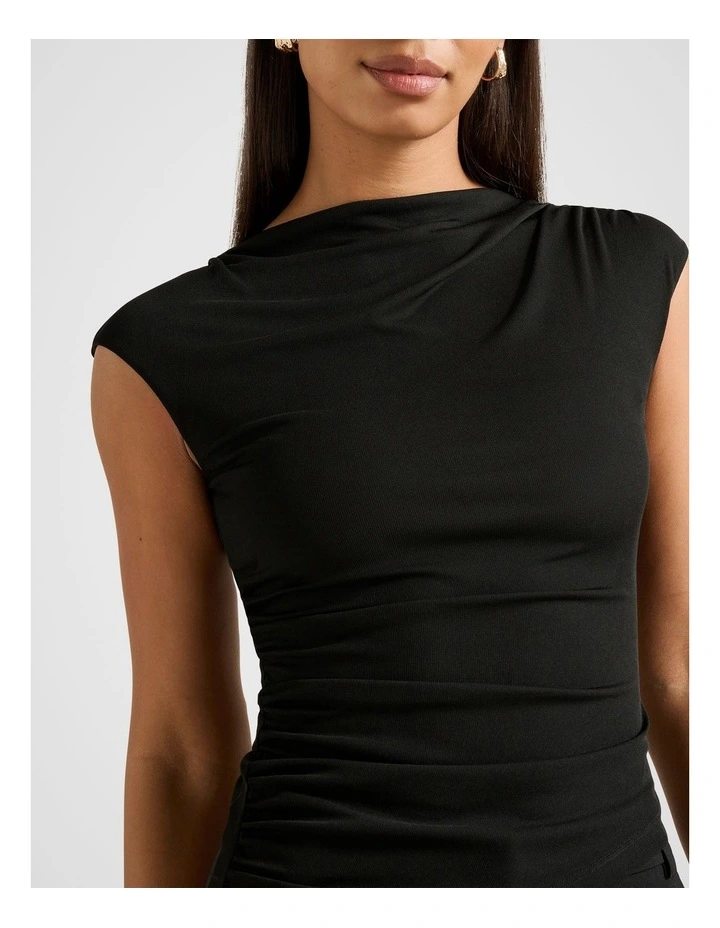 Tilda Mesh Asymmetric Top in Black image 4
