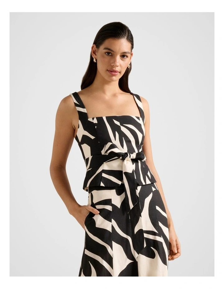 Darcy Tie Detail Top in Black image 1