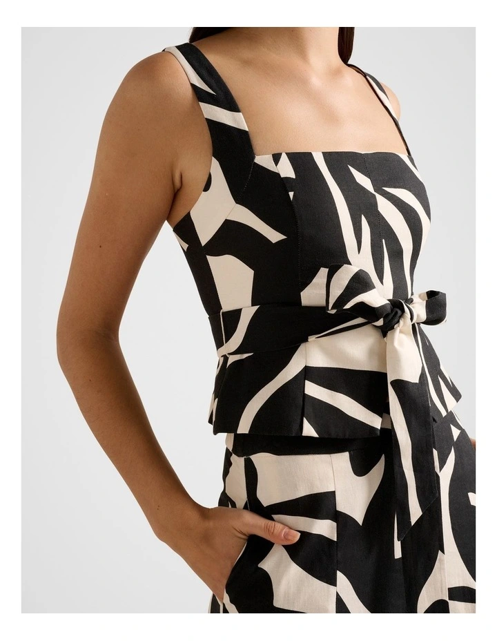 Darcy Tie Detail Top in Black image 4