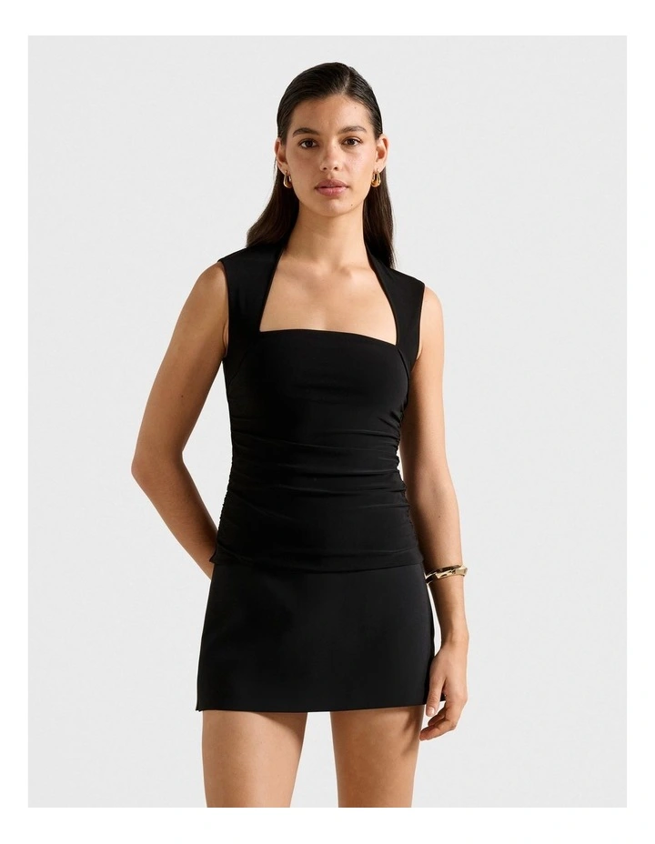 Kiki Square Neck Tank Top in Black image 1