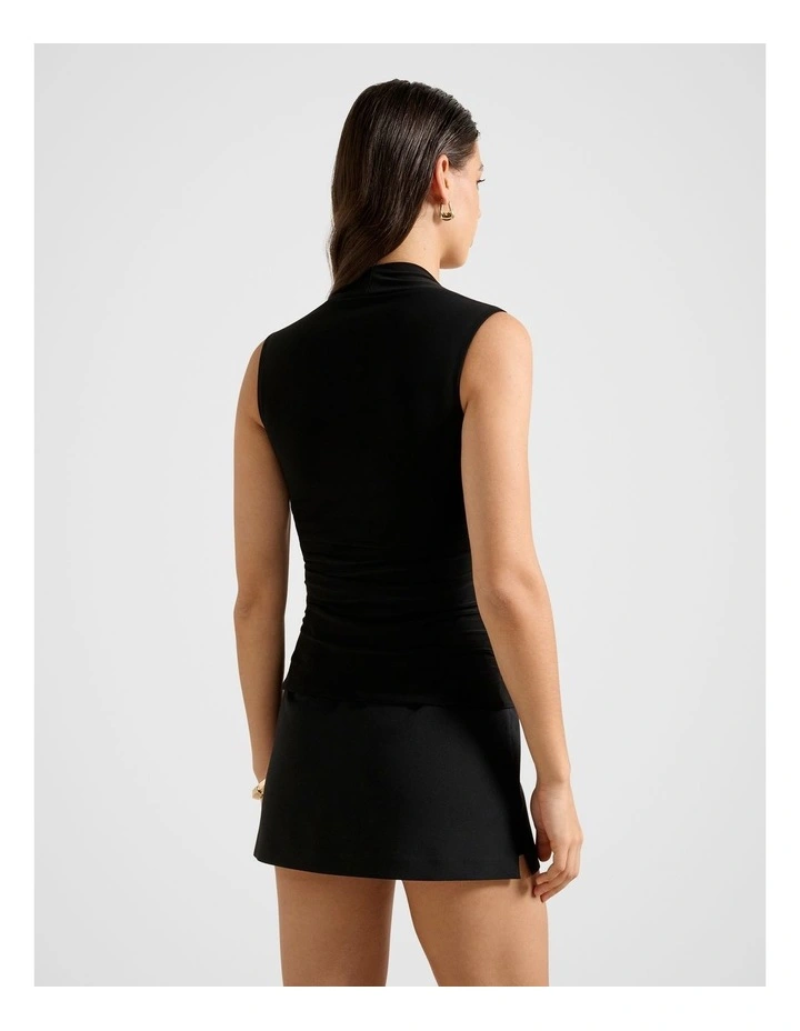 Kiki Square Neck Tank Top in Black image 2