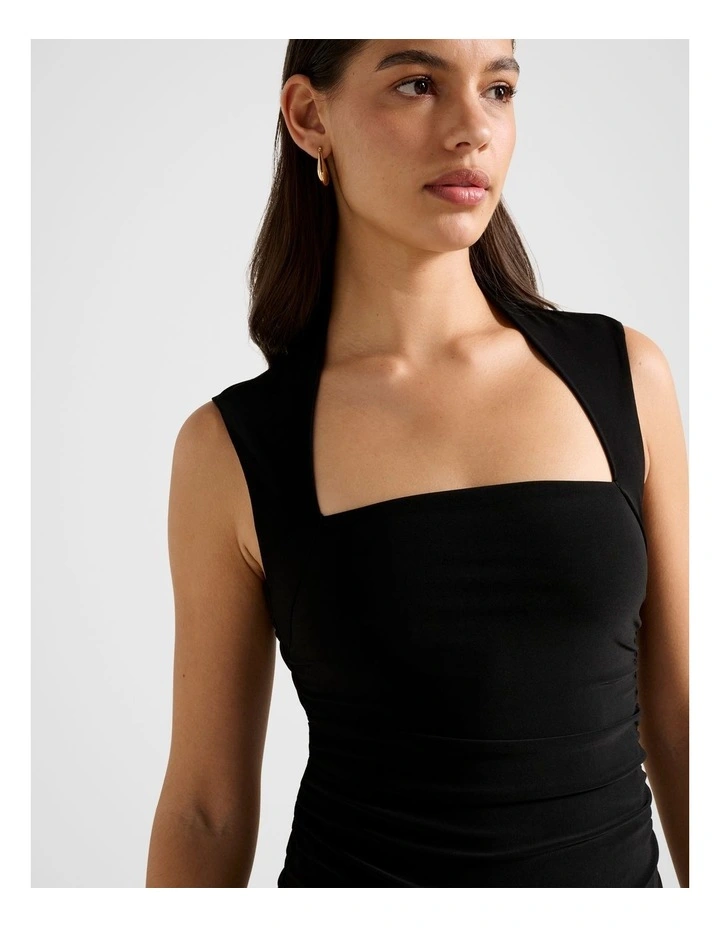 Kiki Square Neck Tank Top in Black image 4