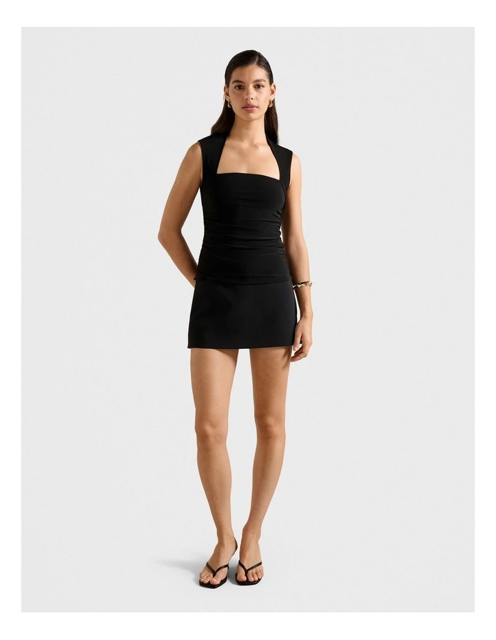 Kiki Square Neck Tank Top in Black image 5