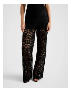 Lani Lace Wide Leg Pants in Black