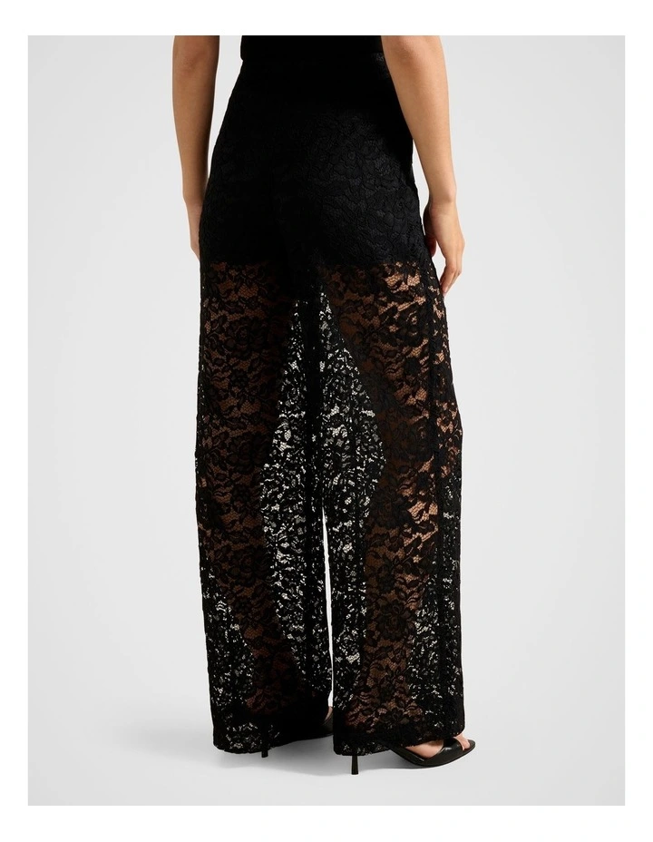 Lani Lace Wide Leg Pants in Black image 2