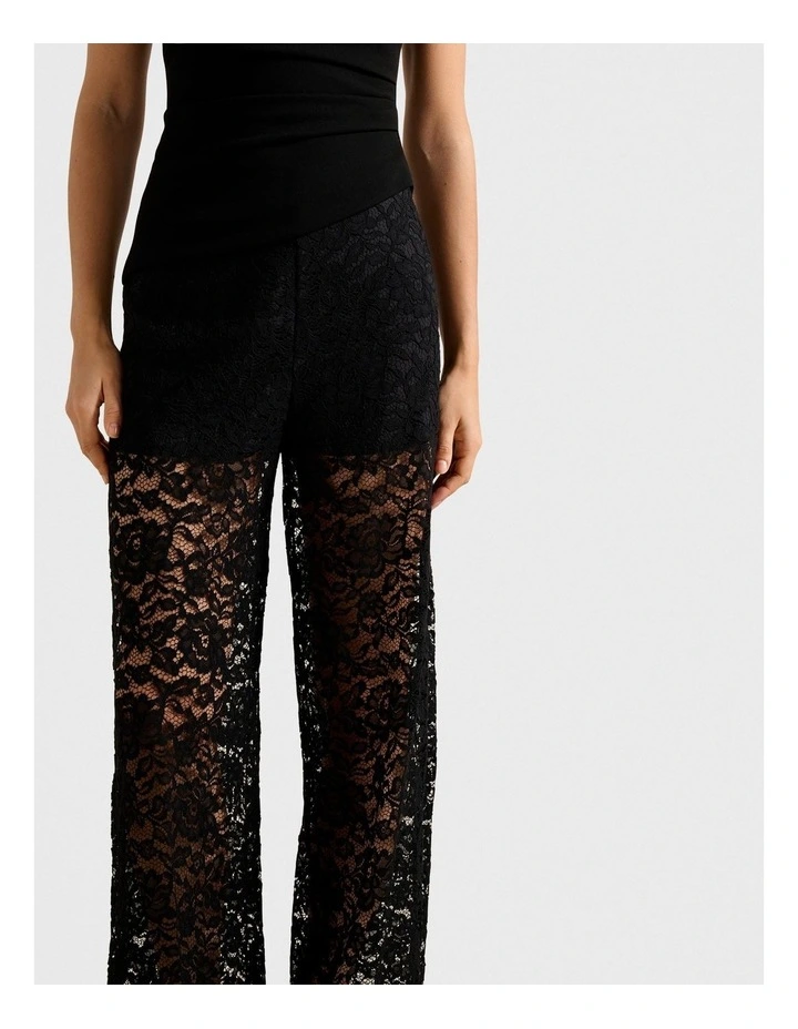 Lani Lace Wide Leg Pants in Black image 4