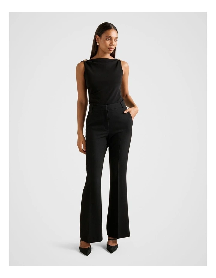 Cleo Hardware Detail Cowl Neck Top in Black image 5
