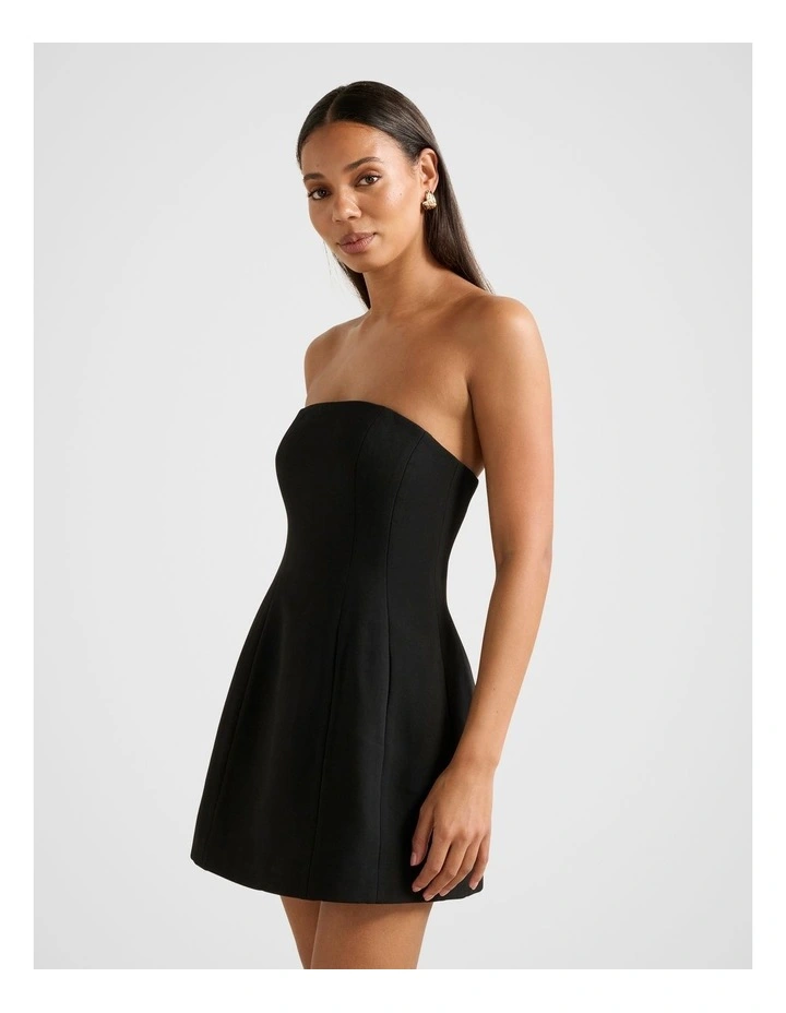 Tahlie Strapless Mini Dress in Black image 3