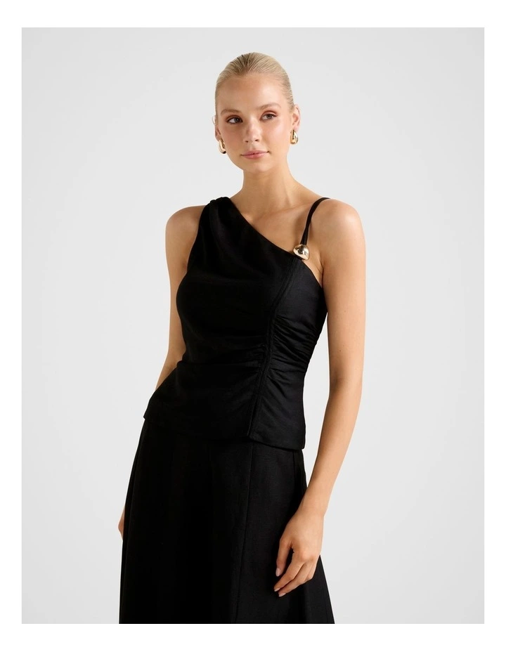 Lacey Hardware Detail Top in Black image 3