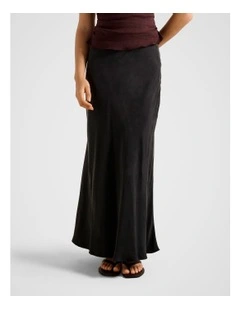 Nesta Cupro Maxi Skirt in Black