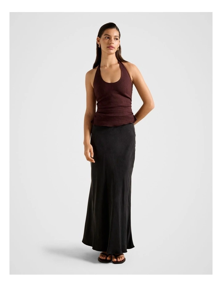 Nesta Cupro Maxi Skirt in Black image 5