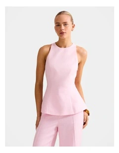 Liliana Linen Top in Pink