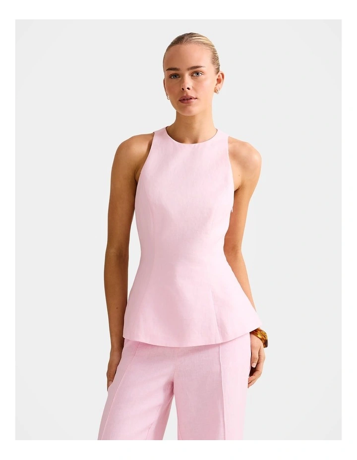 Liliana Linen Top in Pink image 1