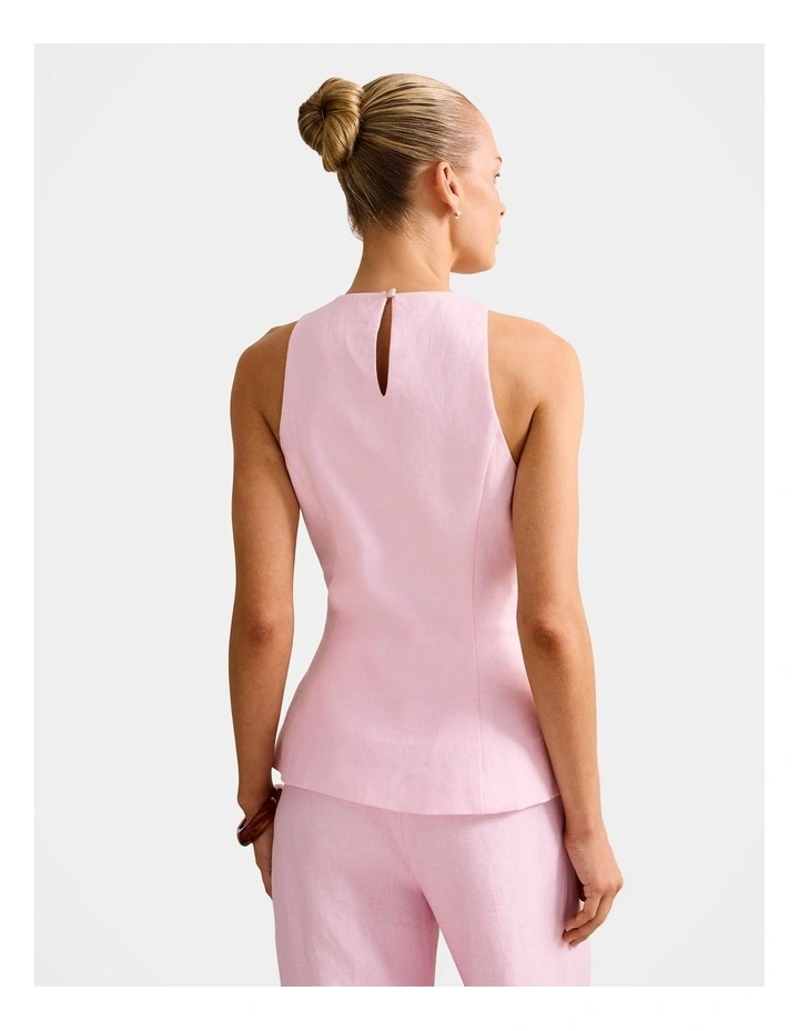 Liliana Linen Top in Pink image 2